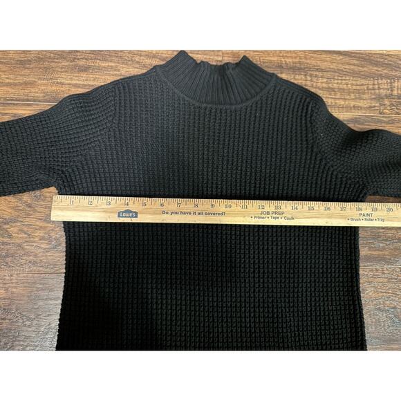 Banana Republic Turtle Neck Long Knit Faux-Suede Pocket Pullover Sweater S - Picture 5 of 5